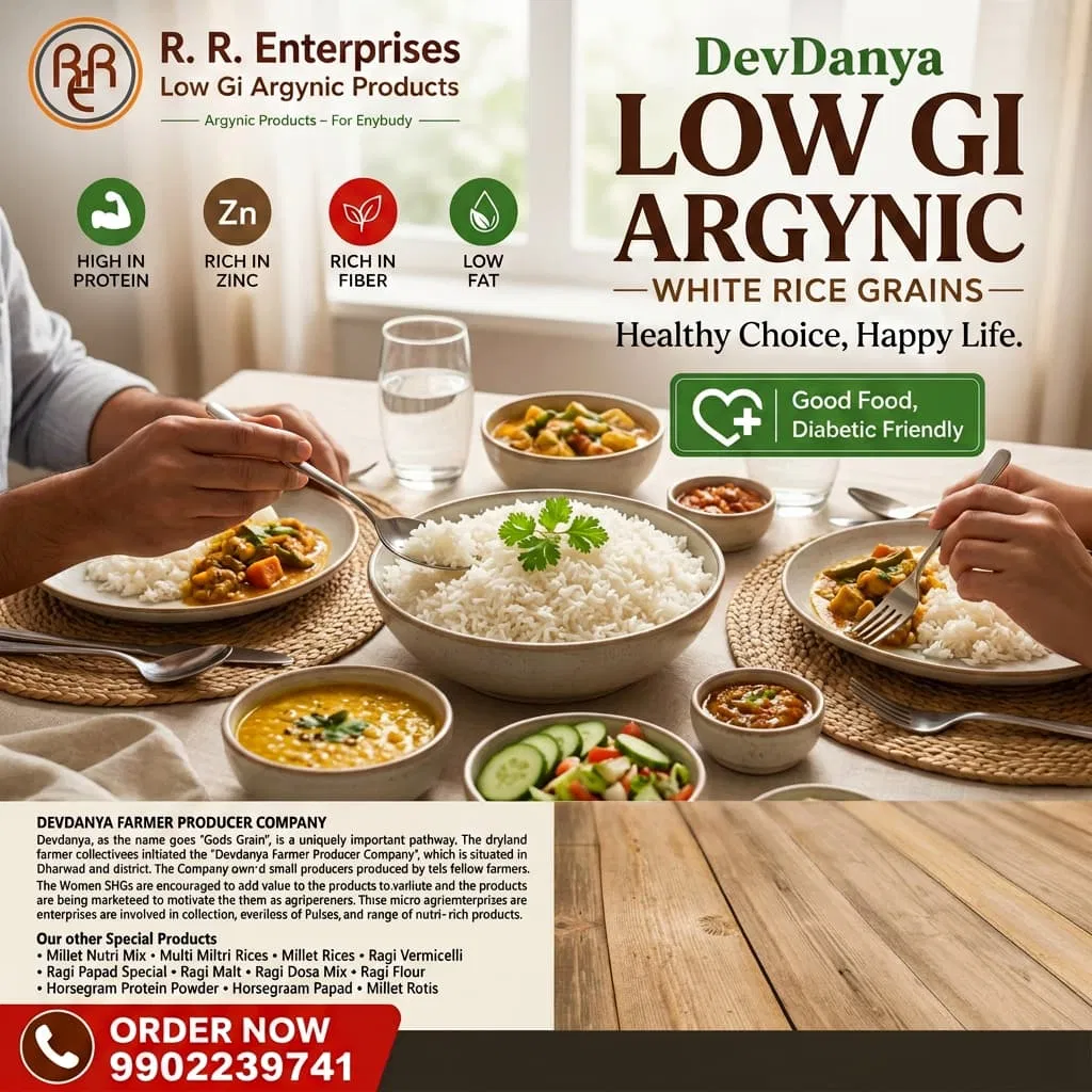 DevDanya Low GI Organic Un Polished Rice (5kg) — view 3