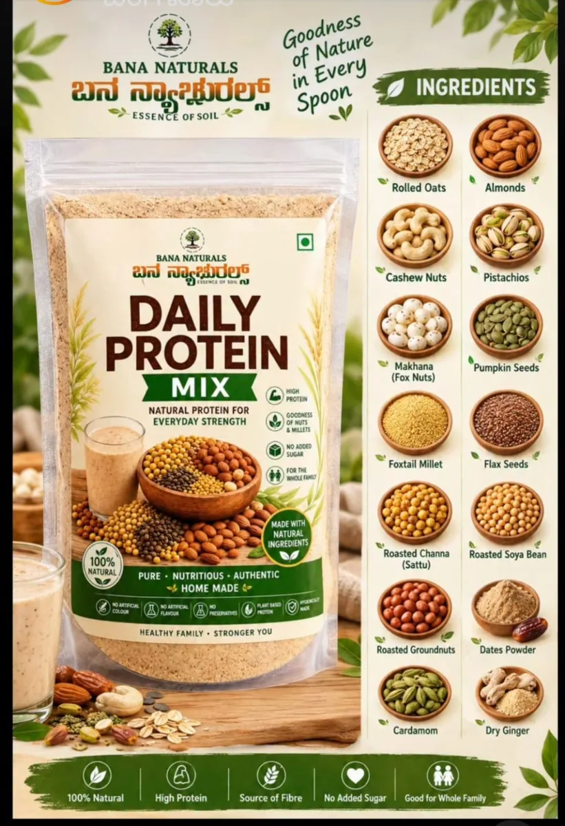 Bana Naturals Daily Protein Mix (500g) — view 2