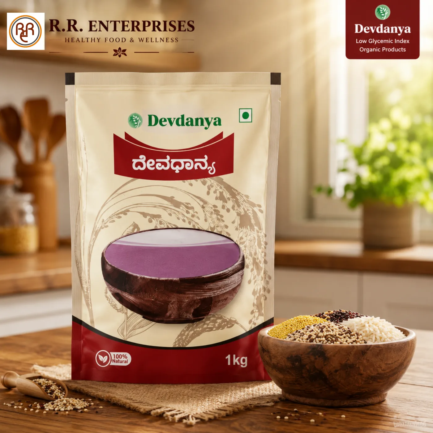 DevDanya Low GI Organic Un Polished Rice (5kg)